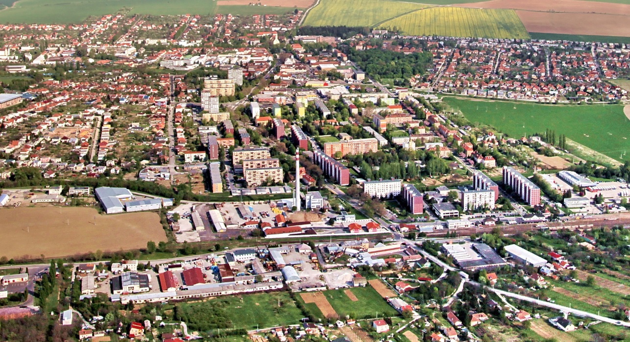 Letecký pohľad na Zlaté Moravce